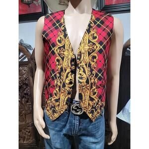GASPAR SALDANHA DESIGNER MENS VEST Size S 100% SILK SHELL #A